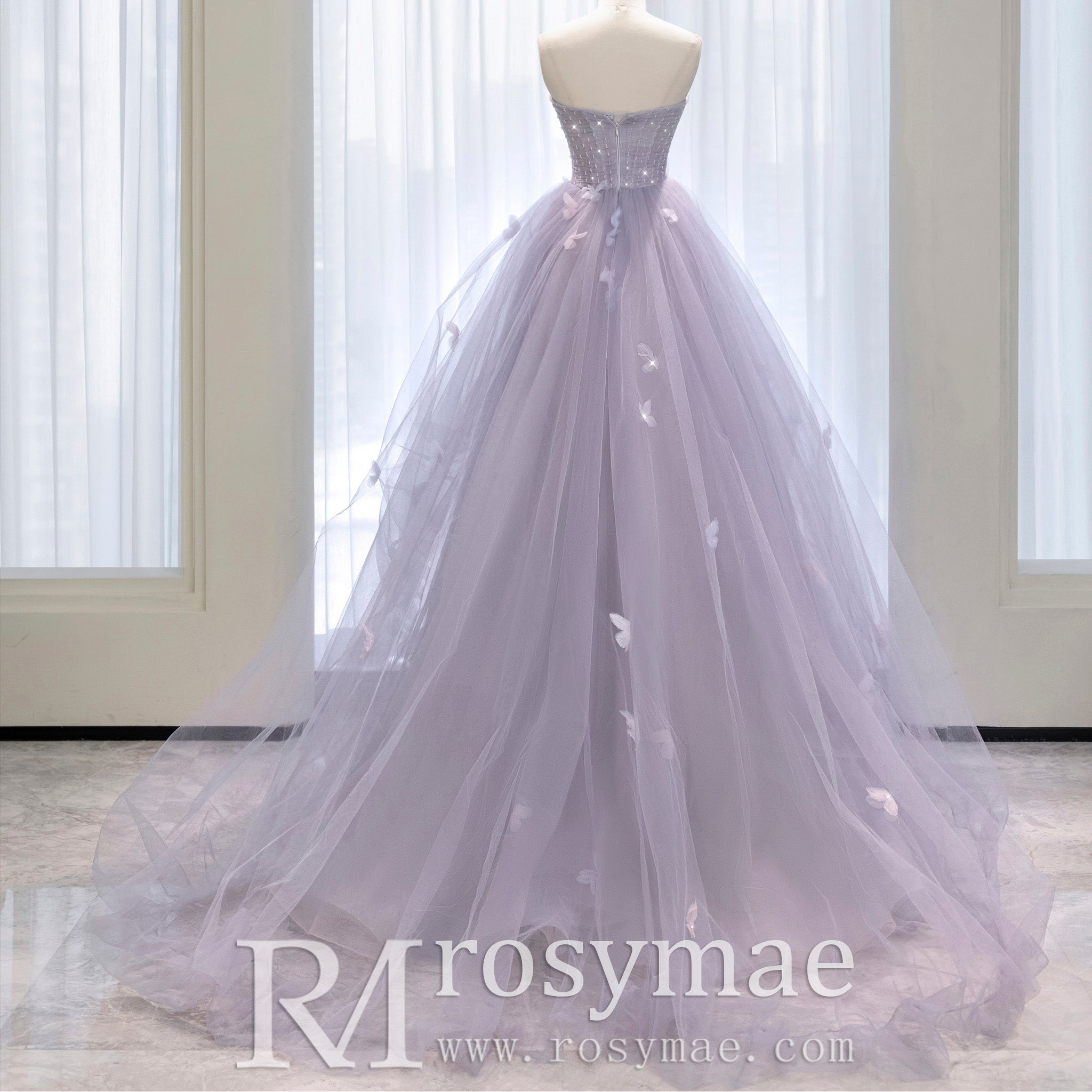 Strapless Lilac Ruffle Wedding Dresses Formal Gown for Women Lilac / 18W Strapless Lilac Ruffle Wedding Dresses Formal Gown for Women Lilac / 18W