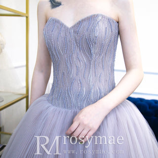 Strapless Lilac Dress for Prom & Formal with Sweetheart Neckline