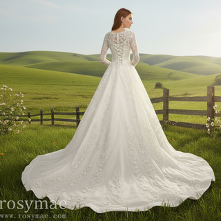 Sparkle Long Sleeve A-line Wedding Dresses with Beautiful Styles