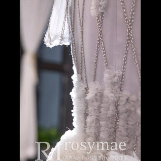 Long Sleeve Beaded Trumpet Wedding Dress with Keyhole - Rosymae