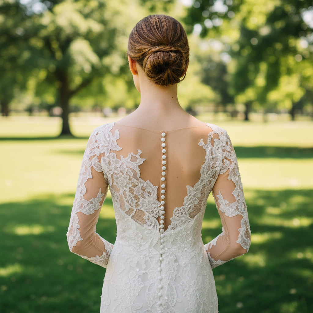 Long Sleeve Lace Overlay Mermaid Wedding Dress with Vneck Ivory / 18 Long Sleeve Lace Overlay Mermaid Wedding Dress with Vneck Ivory / 18