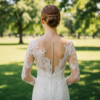 Long Sleeve Lace Overlay Mermaid Wedding Dress with Vneck Ivory / 18 Long Sleeve Lace Overlay Mermaid Wedding Dress with Vneck Ivory / 18