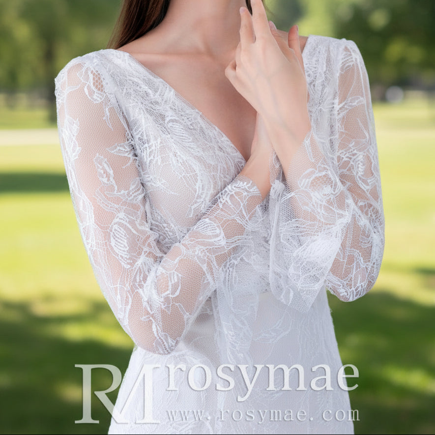 Long Sleeve Lace Sheath & Form Fitting Wedding Dresses Rosymae Long Sleeve Lace Sheath & Form Fitting Wedding Dresses Rosymae