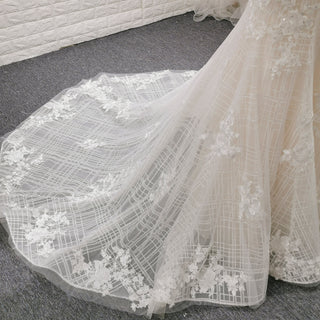Long Sleeve Mermaid Style Lace Wedding Dress with Keyhole Back