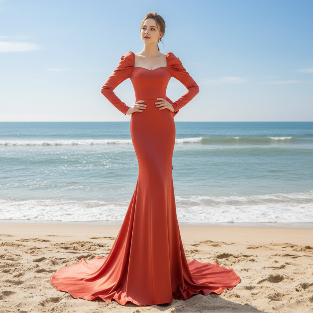 Women's Off the Shoulder Formal Dresses & Evening Gowns Orange Red / 22W Women's Off the Shoulder Formal Dresses & Evening Gowns Orange Red / 22W