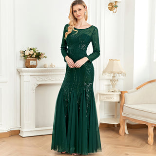 Sparkly Sequins Evening Dress Long Sleeves Wedding Party Maxi Dress Rosymae Sparkly Sequins Evening Dress Long Sleeves Wedding Party Maxi Dress Rosymae
