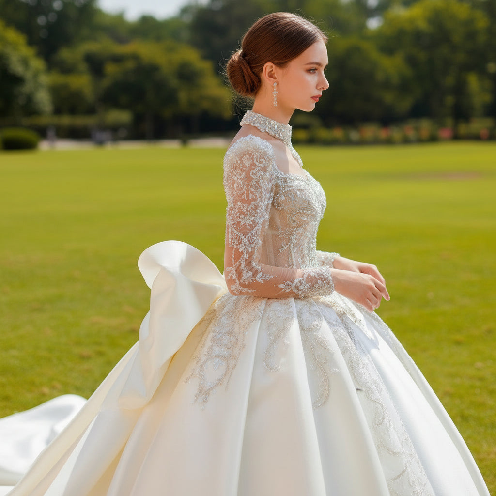 Luxurious Princess Ball Gown Wedding Dress with Long Train Luxurious Princess Ball Gown Wedding Dress with Long Train