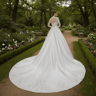 Long Sleeve Sparkly Mermaid Wedding Dress with Train