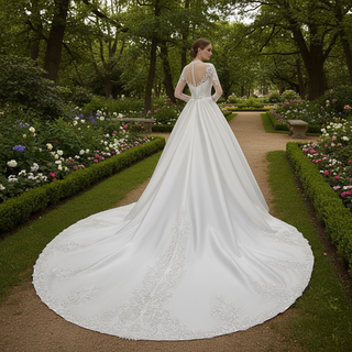 Long Sleeve Sparkly Mermaid Wedding Dress with Train