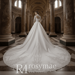 Long Sleeve Sparkly Mermaid Wedding Dress with Train