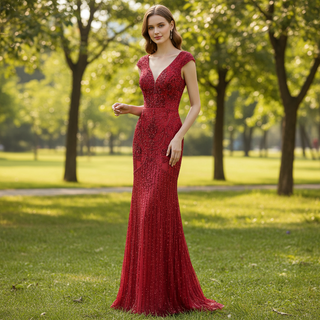 Sparkling Mermaid Evening Dress Sequin Prom Party Gown
