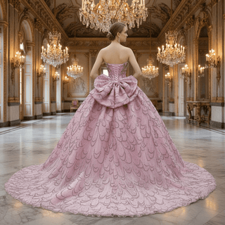 Luxurious Pink Princess Quinceañera Sweet 16 Dress with Crystal Beading - Rosymae