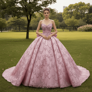 Luxurious Pink Princess Quinceañera Sweet 16 Dress with Crystal Beading - Rosymae