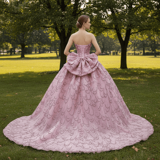 Luxurious Pink Princess Quinceañera Sweet 16 Dress with Crystal Beading - Rosymae