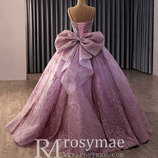 Luxury Candy Pink Quinceañera Gown with Glitter Tulle & Rhinestone Embellishments - Rosymae