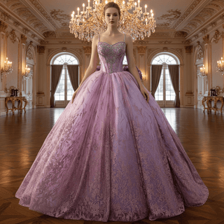 Luxury Candy Pink Quinceañera Gown with Glitter Tulle & Rhinestone Embellishments - Rosymae