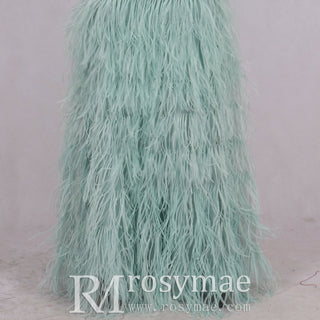 Luxury Green Sequin & Feather Mermaid Prom Gown Evening Dress - Rosymae
