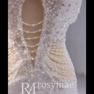 Luxury Mermaid Beaded Wedding Dress Elegant Bridal Gowns - Rosymae