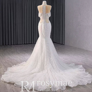 Luxury Mermaid Beaded Wedding Dress Elegant Bridal Gowns - Rosymae