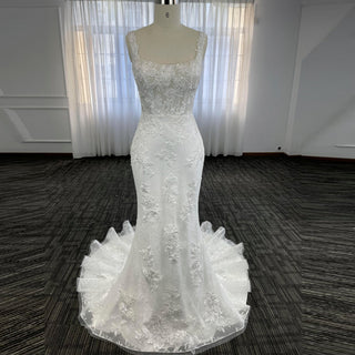 Luxury Mermaid Square Neck Wedding Dresses with Backless - Rosymae