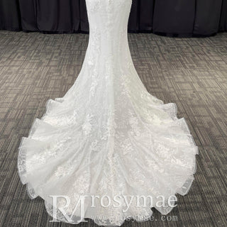 Luxury Mermaid Square Neck Wedding Dresses with Backless - Rosymae