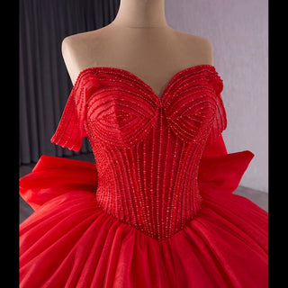 luxury Off-the-Shoulder Quinceanera Dress Pink Ball Gown Formal Gown - Rosymae