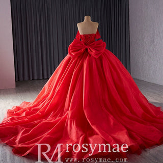 luxury Off-the-Shoulder Quinceanera Dress Pink Ball Gown Formal Gown - Rosymae
