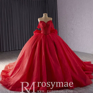 luxury Off-the-Shoulder Quinceanera Dress Pink Ball Gown Formal Gown - Rosymae
