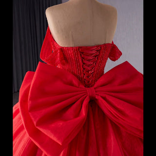 luxury Off-the-Shoulder Quinceanera Dress Pink Ball Gown Formal Gown - Rosymae
