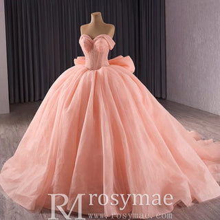 luxury Off-the-Shoulder Quinceanera Dress Pink Ball Gown Formal Gown - Rosymae