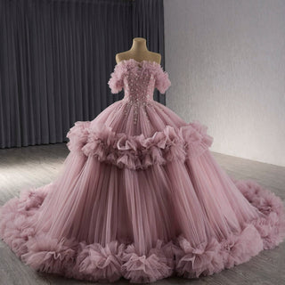 luxury Quinceanera Dress Beaded Ball Gown with Off the Shoulder - Rosymae