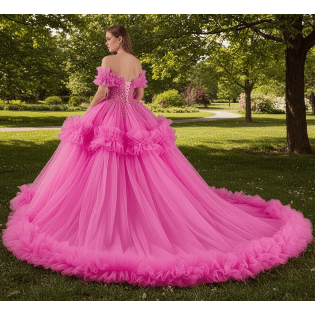 luxury Quinceanera Dress Beaded Ball Gown with Off the Shoulder - Rosymae