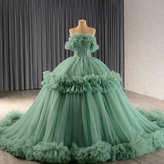 luxury Quinceanera Dress Beaded Ball Gown with Off the Shoulder - Rosymae