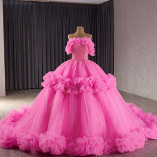 luxury Quinceanera Dress Beaded Ball Gown with Off the Shoulder - Rosymae