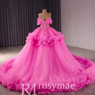 luxury Quinceanera Dress Beaded Ball Gown with Off the Shoulder - Rosymae