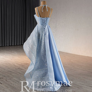 Luxury Sequins Long Formal Dress Evening Dress with Spagehtti Strap - Rosymae