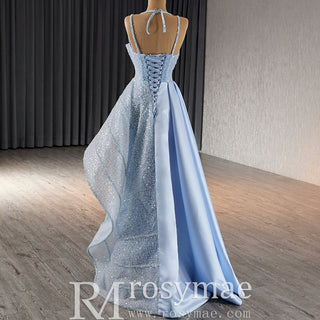 Luxury Sequins Long Formal Dress Evening Dress with Spagehtti Strap - Rosymae