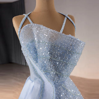 Luxury Sequins Long Formal Dress Evening Dress with Spagehtti Strap - Rosymae