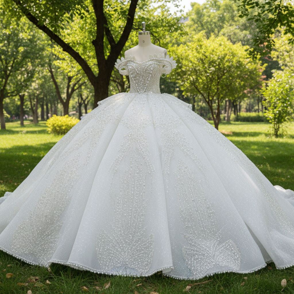 Sparkly Wedding Dresses Glitter Wedding Gowns with Puffy Skirt Rosymae Sparkly Wedding Dresses Glitter Wedding Gowns with Puffy Skirt Rosymae