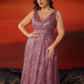 Luxury V-Neck Sequins Evening Gown Women Elegant Prom Maxi Dress - Rosymae