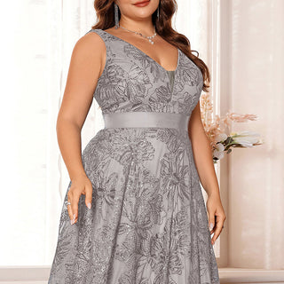 Luxury V-Neck Sequins Evening Gown Women Elegant Prom Maxi Dress - Rosymae