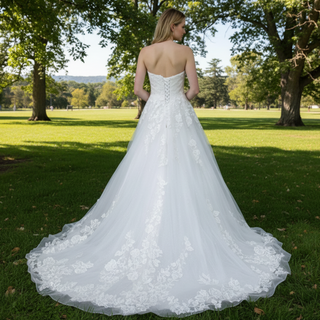 Vintage A-Line Strapless Sweetheart Neck Wedding Dress