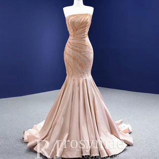 Mermaid Evening Dress Beaded Elegant High-end Party Gown - Rosymae