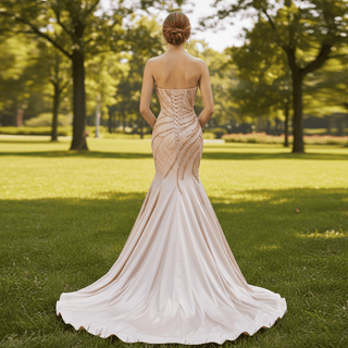 Mermaid Evening Dress Beaded Elegant High-end Party Gown - Rosymae