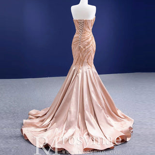 Mermaid Evening Dress Beaded Elegant High-end Party Gown - Rosymae