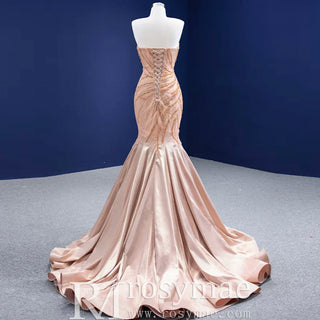 Mermaid Evening Dress Beaded Elegant High-end Party Gown - Rosymae