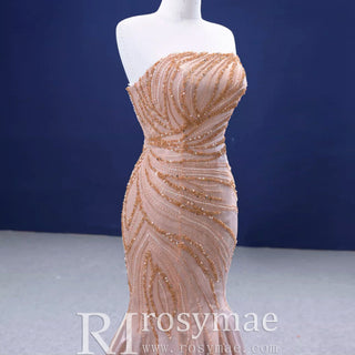 Mermaid Evening Dress Beaded Elegant High-end Party Gown - Rosymae