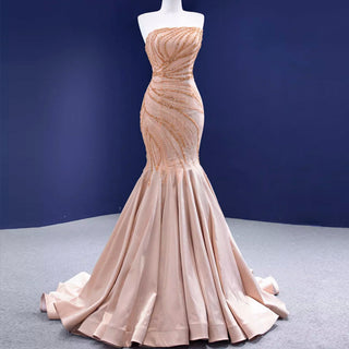 Mermaid Evening Dress Beaded Elegant High-end Party Gown - Rosymae
