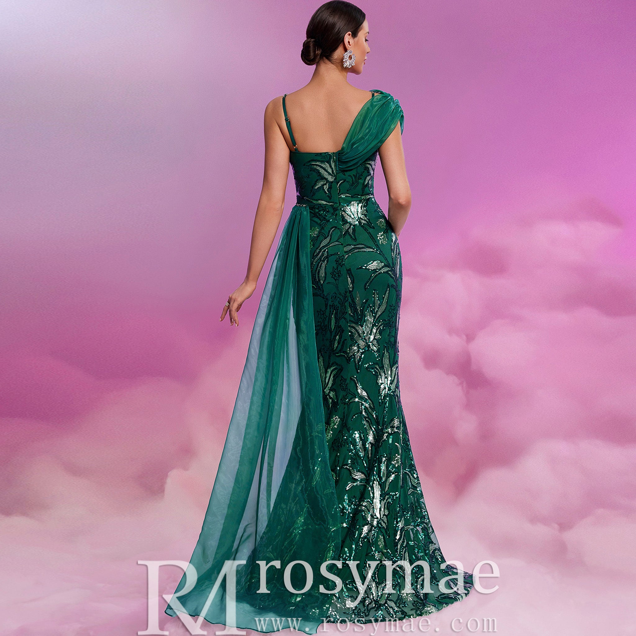 Elegant Sparkly Hunter Green Mermaid Evening Dresses Party Gowns Hunter Green / S Elegant Sparkly Hunter Green Mermaid Evening Dresses Party Gowns Hunter Green / S