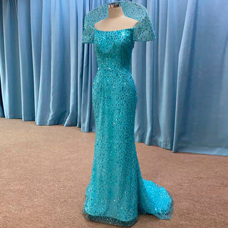 Jade Mermaid Unique Sparkly Evening Dress Party Gown